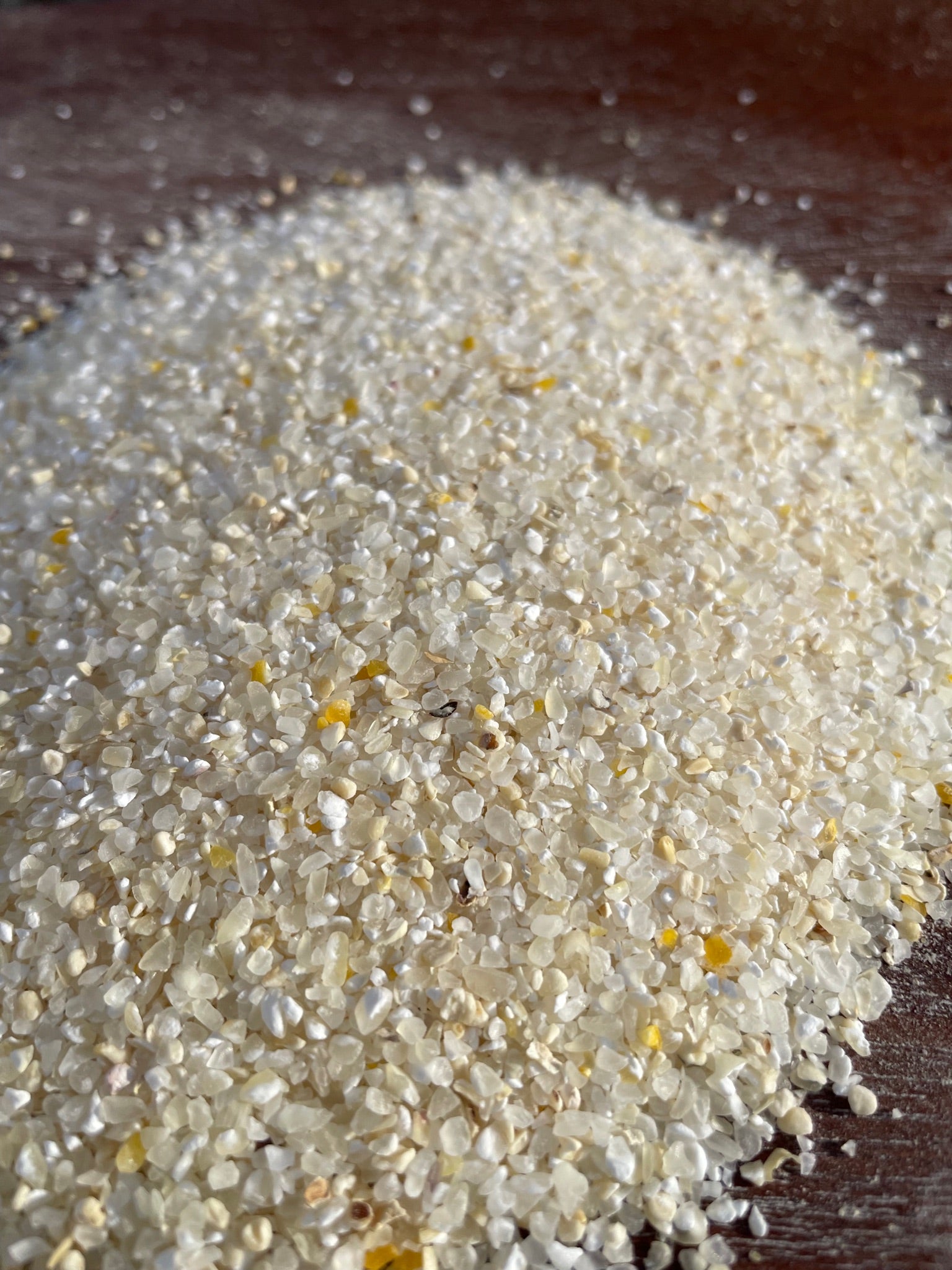 close up of stone-ground grits by Artisan Milling Company
