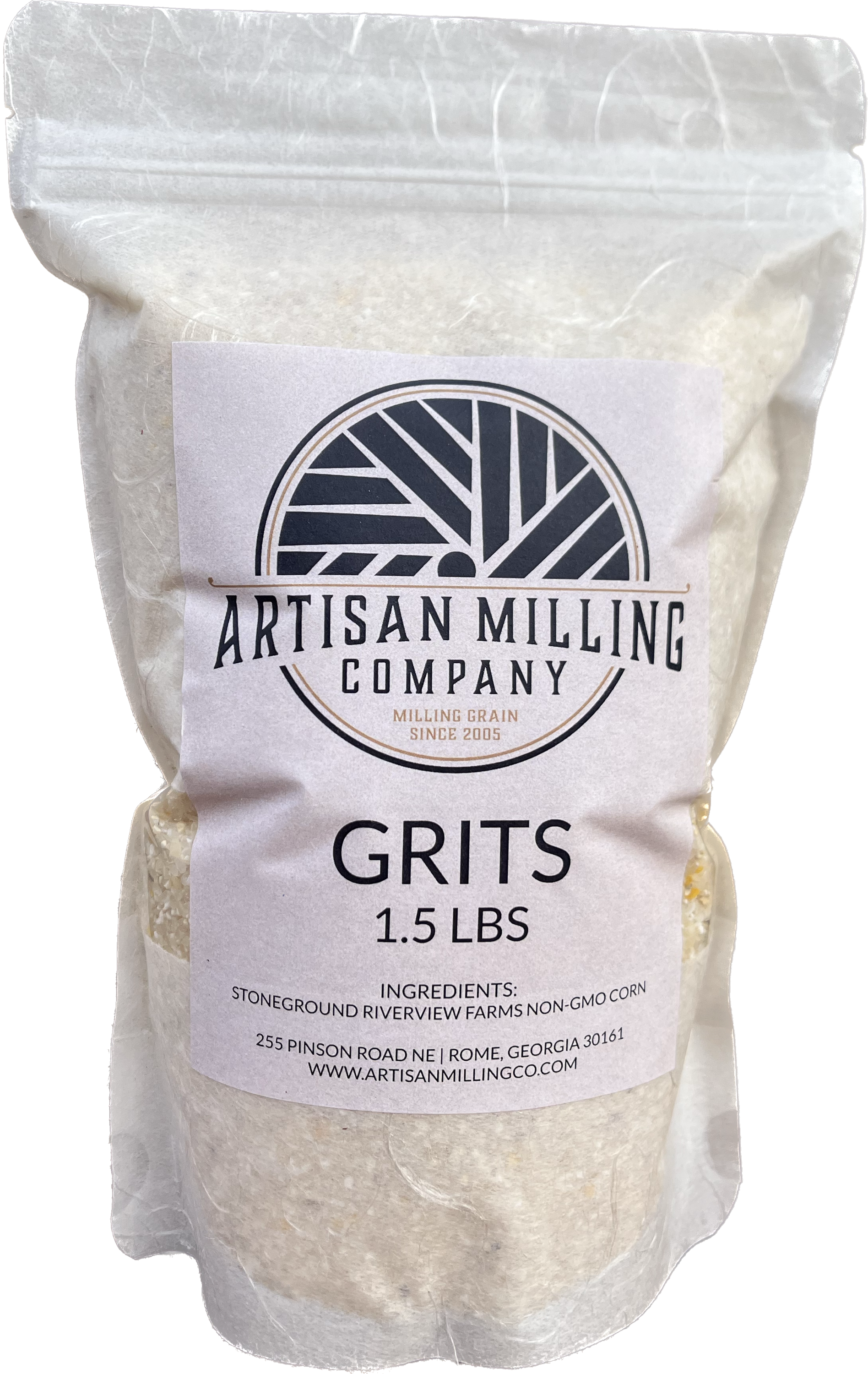bag of Artisan Milling Company stone-ground grits 